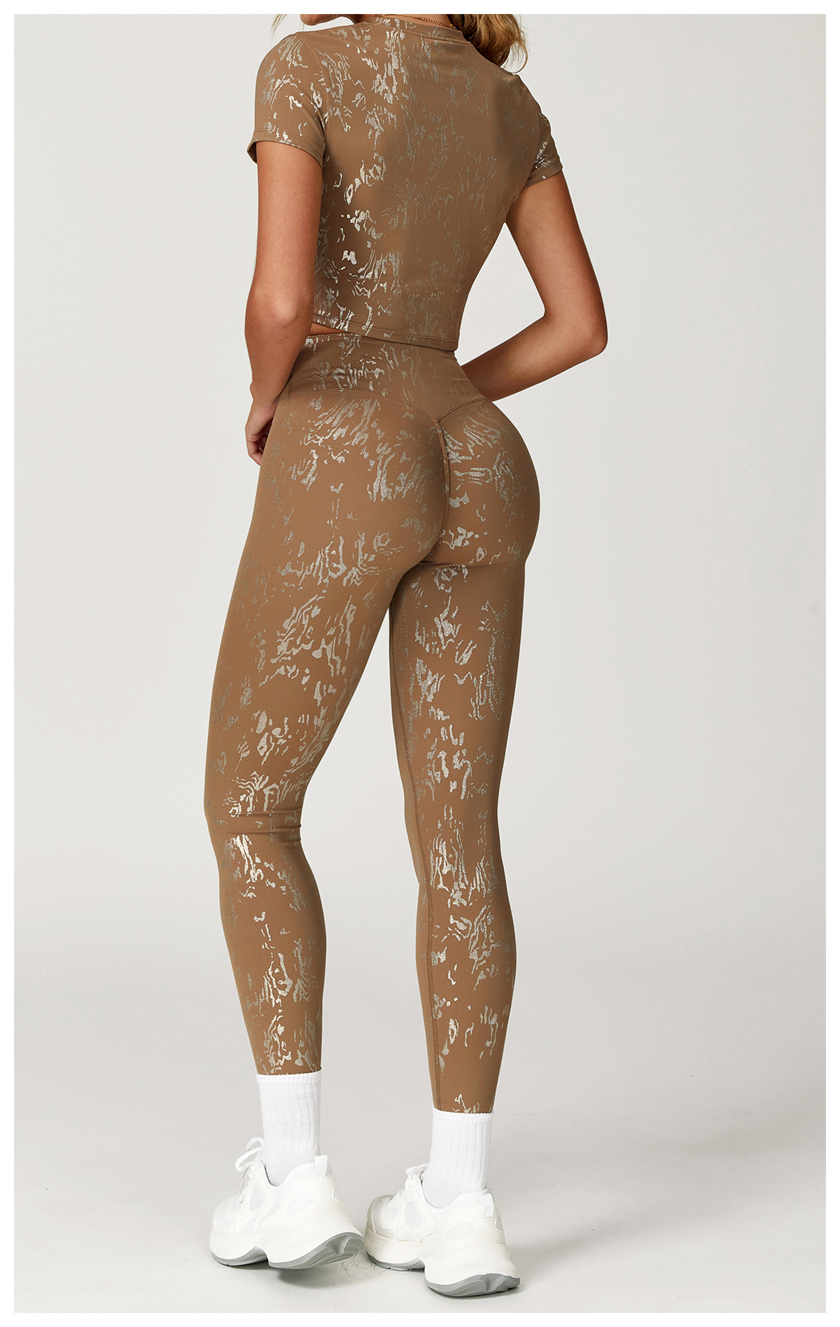 Ombreezy High-Waisted Metallic-Leisure Yoga Leggings