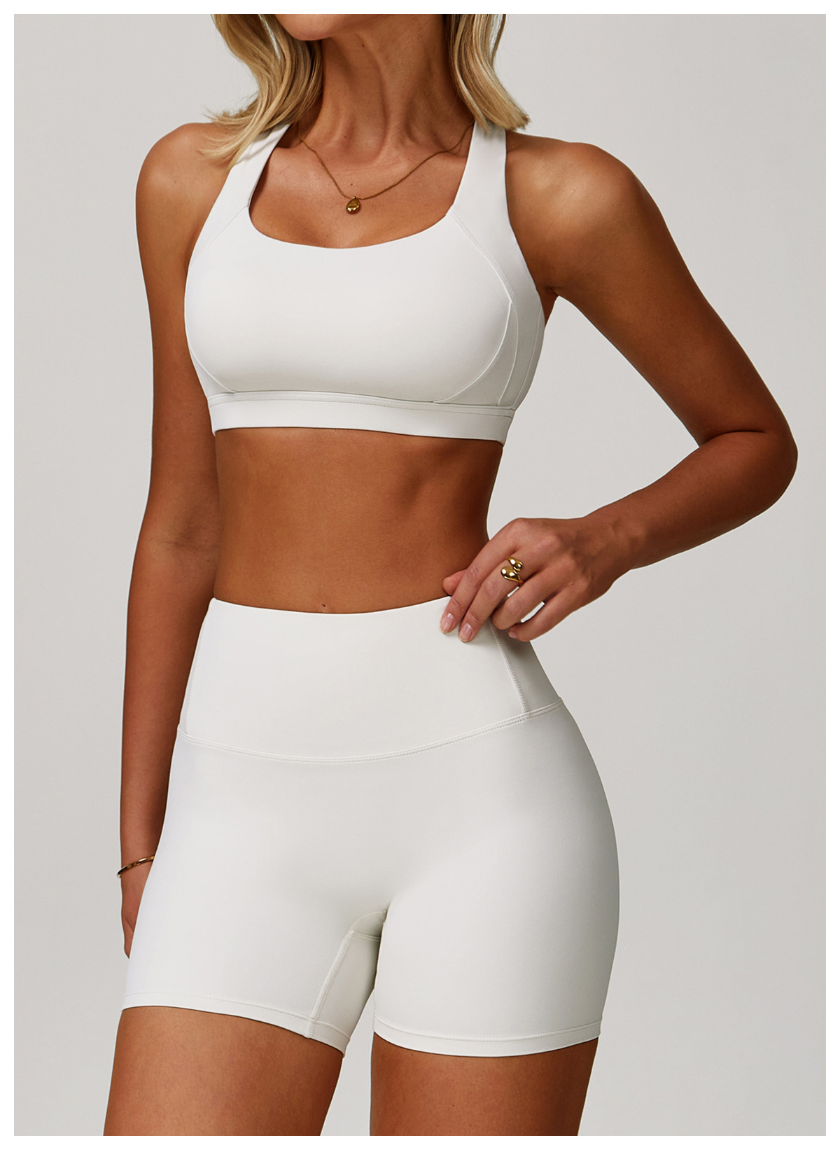 High-Neck Yoga Tank with Built-In Support