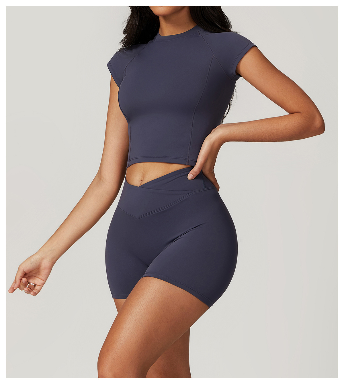 Ombreezy Capped Sleeve Workout Topfor Running & Fitness