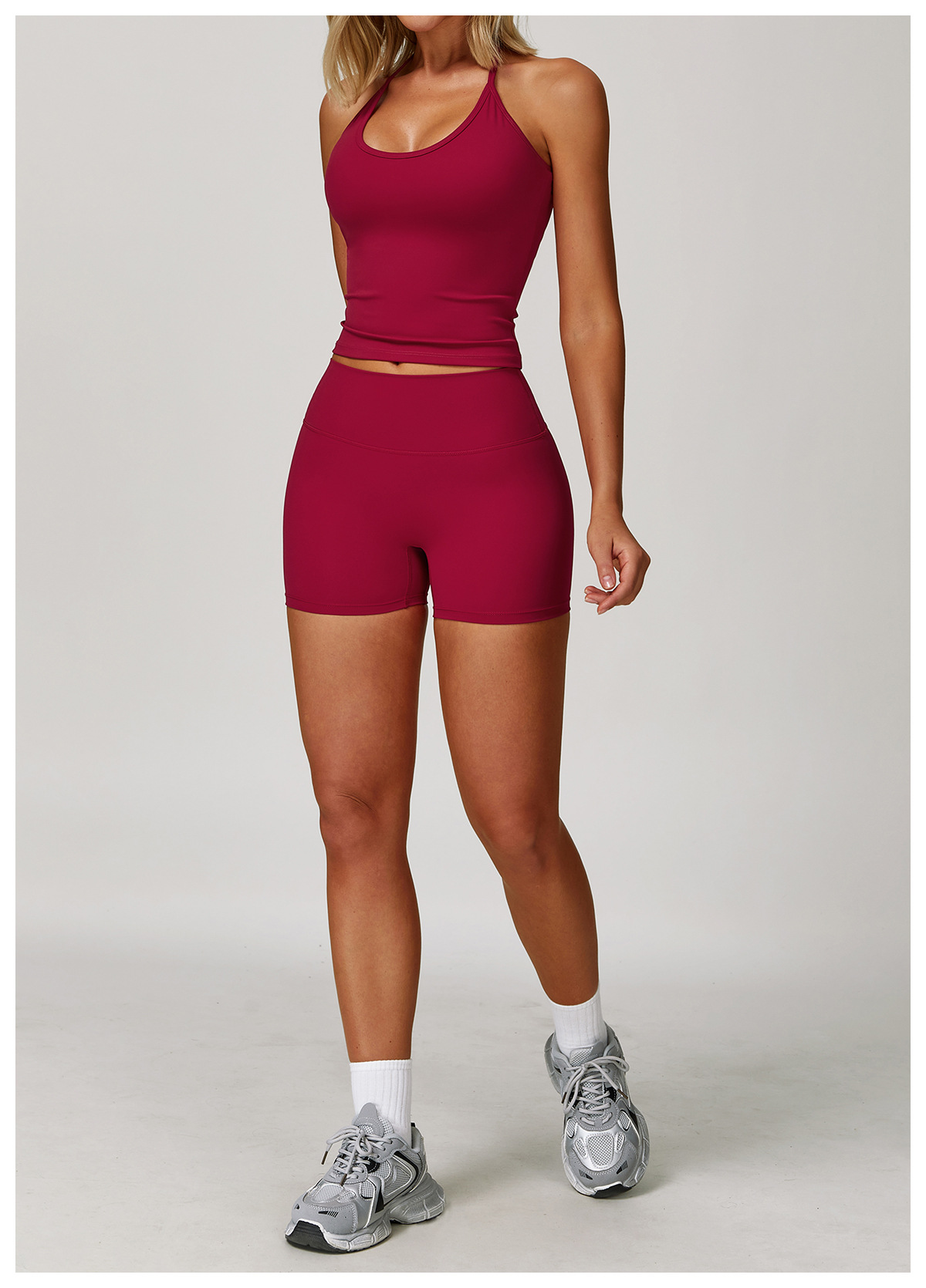 Ombreezy Racerback Yoga Vest with Built-In Bra