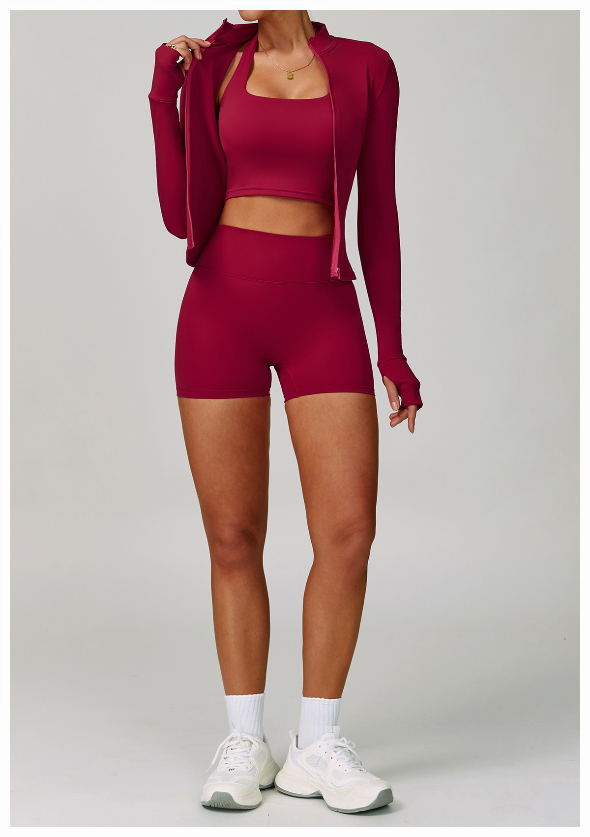 Zip-Up Running Jacket with a Slim Fit