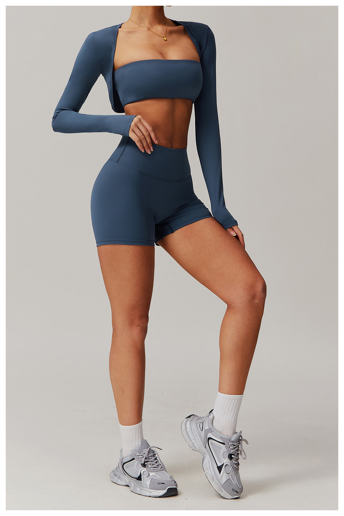 Ombreezy Brushed High-Waisted Tummy-Control Yoga Shorts