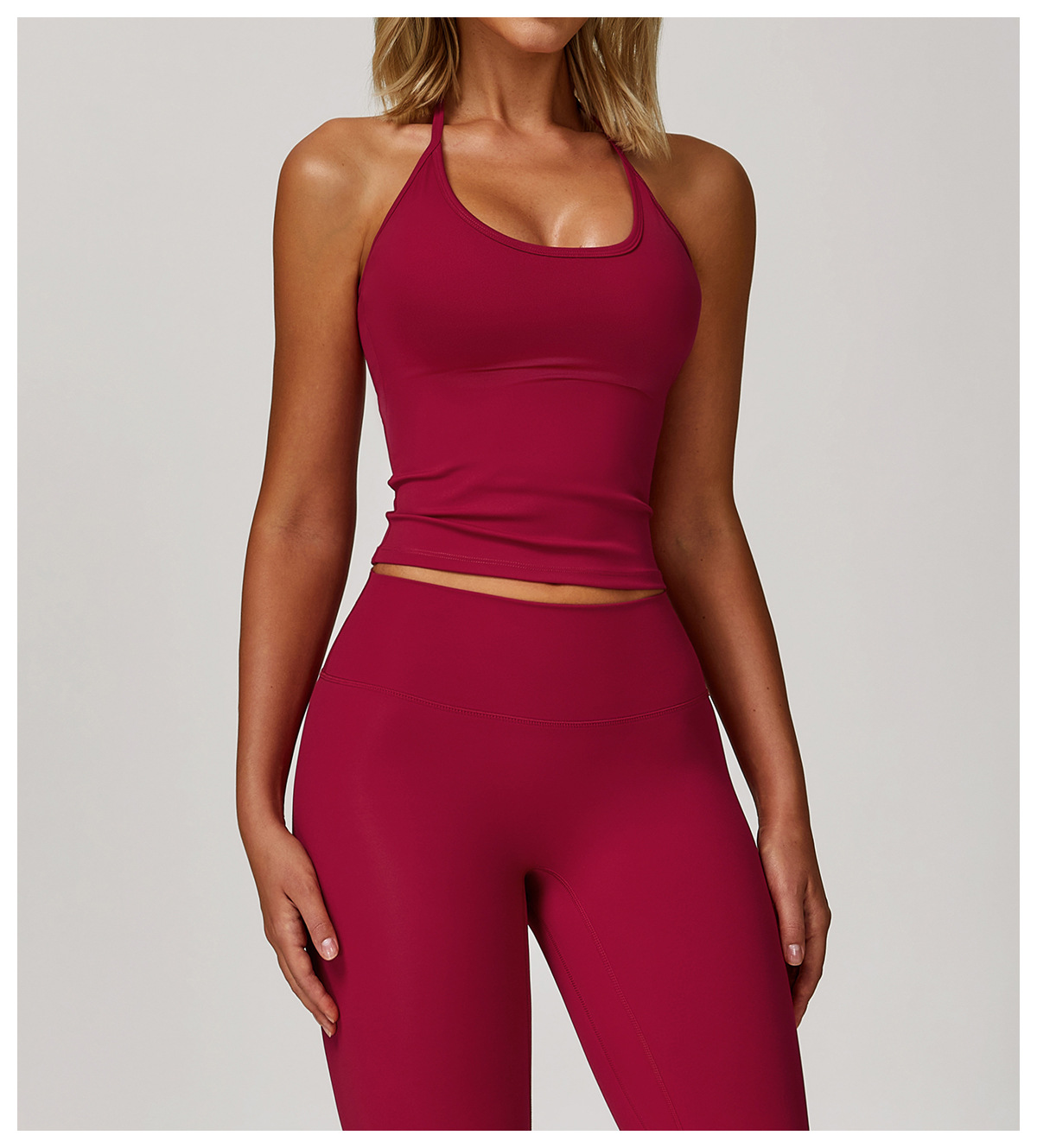 Ombreezy Racerback Yoga Vest with Built-In Bra