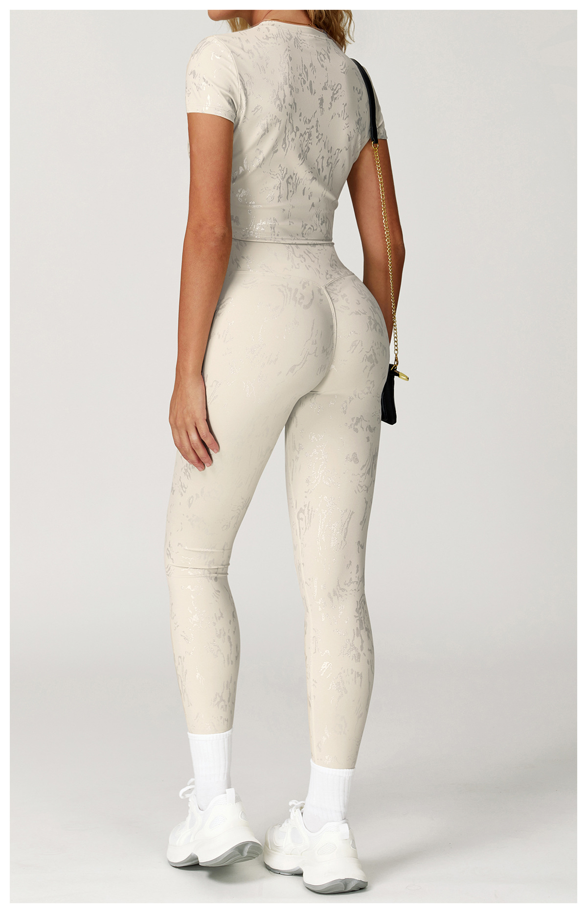 Ombreezy High-Waisted Metallic-Leisure Yoga Leggings