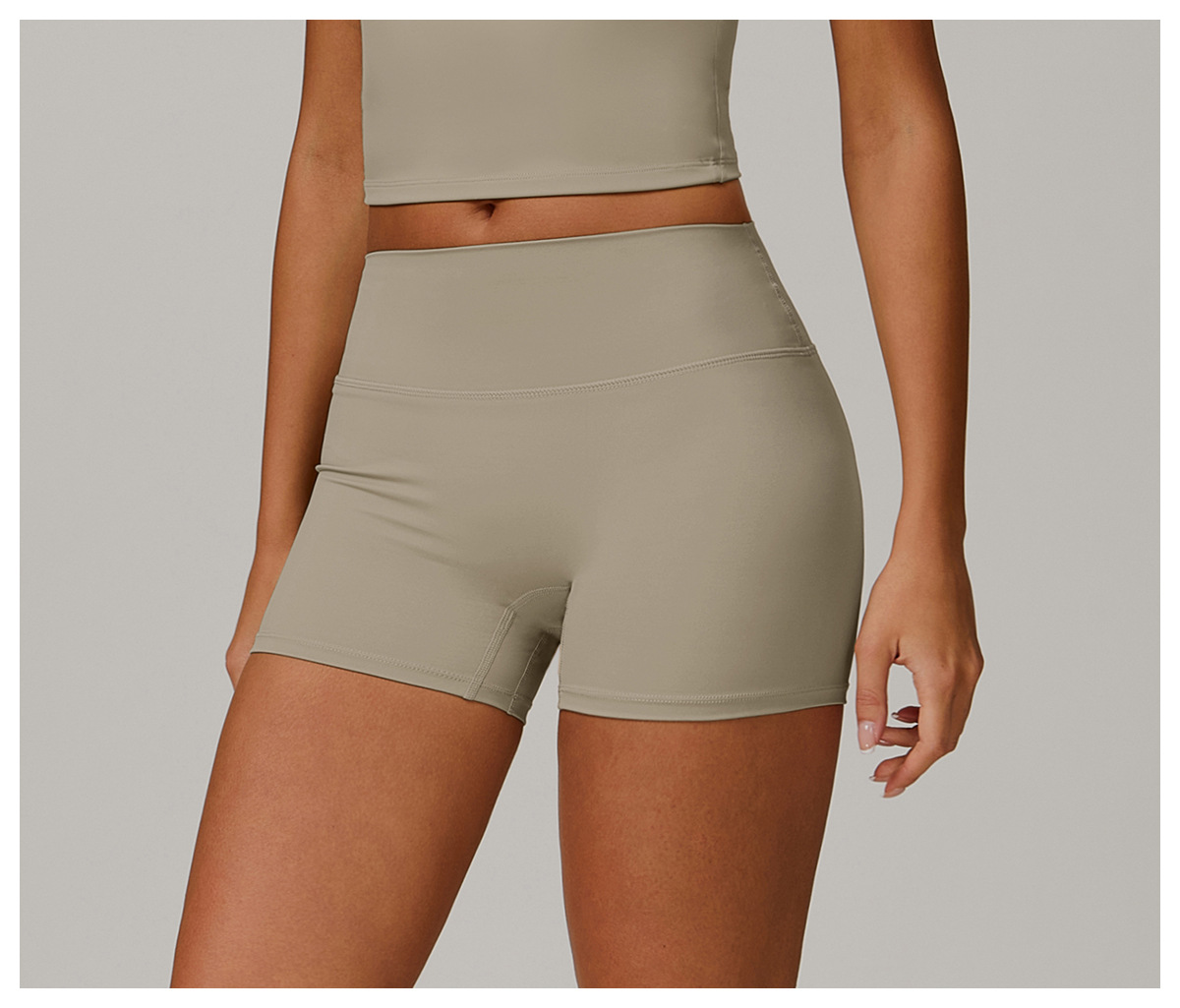 Brushed High-Waisted Yoga Shorts – Sculpting & Ultra-Soft