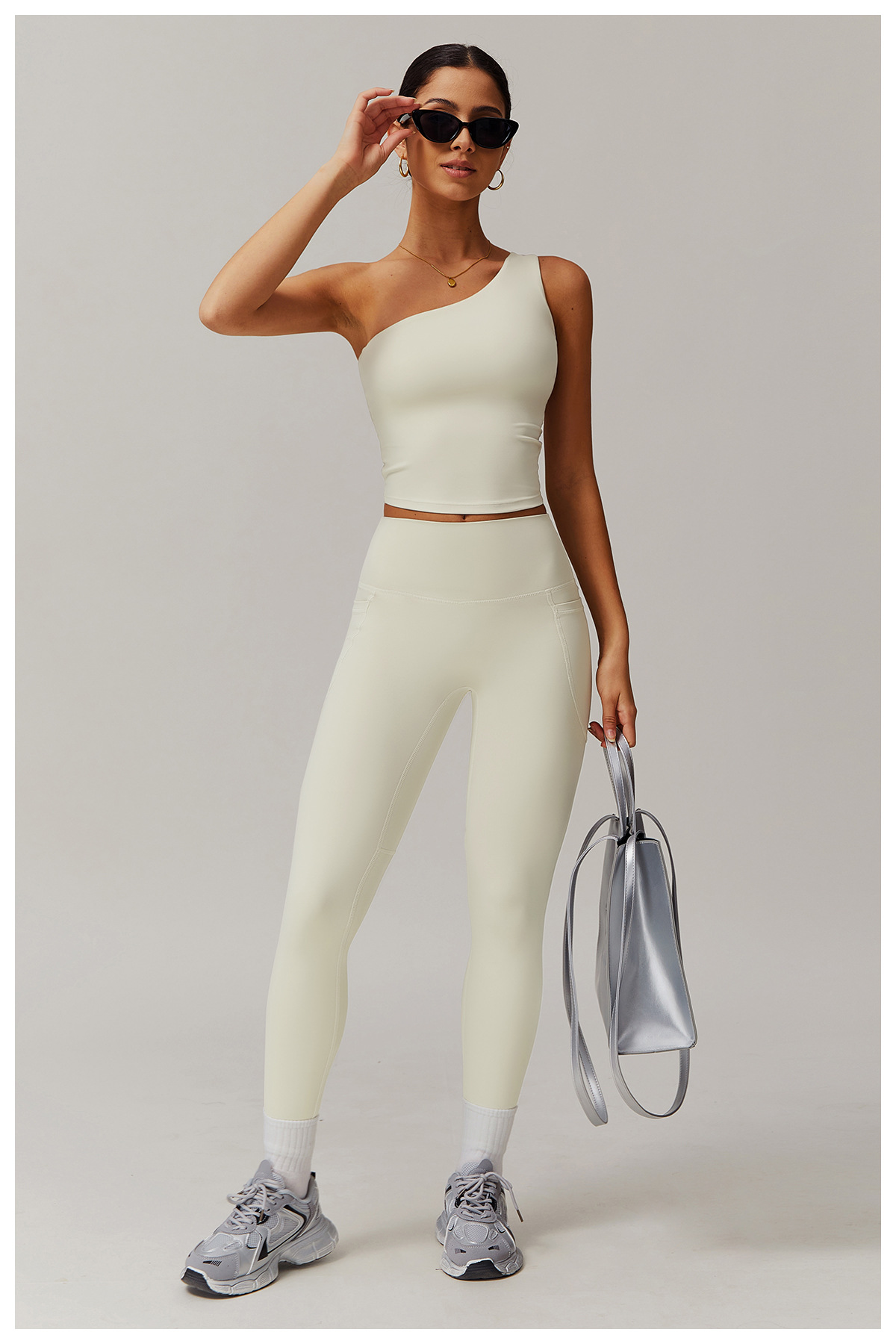 Ombreezy Asymmetric Single-Shoulder Sculpting Yoga Tank