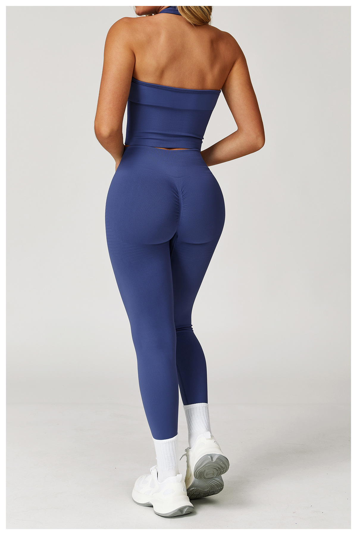 Ombreezy Breathable Halterneck Yoga Bra with Racerback Design