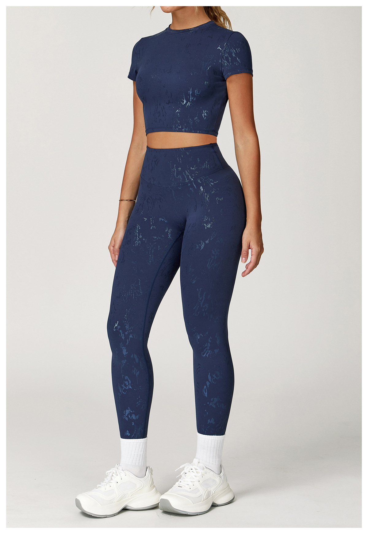Ombreezy High-Waisted Metallic-Leisure Yoga Leggings