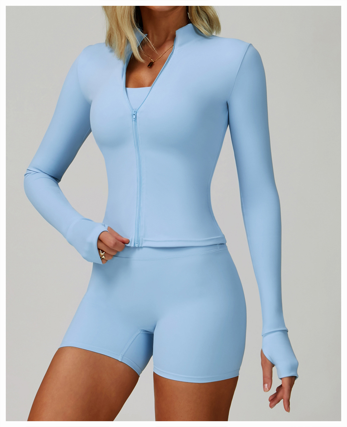 Zip-Up Running Jacket with a Slim Fit