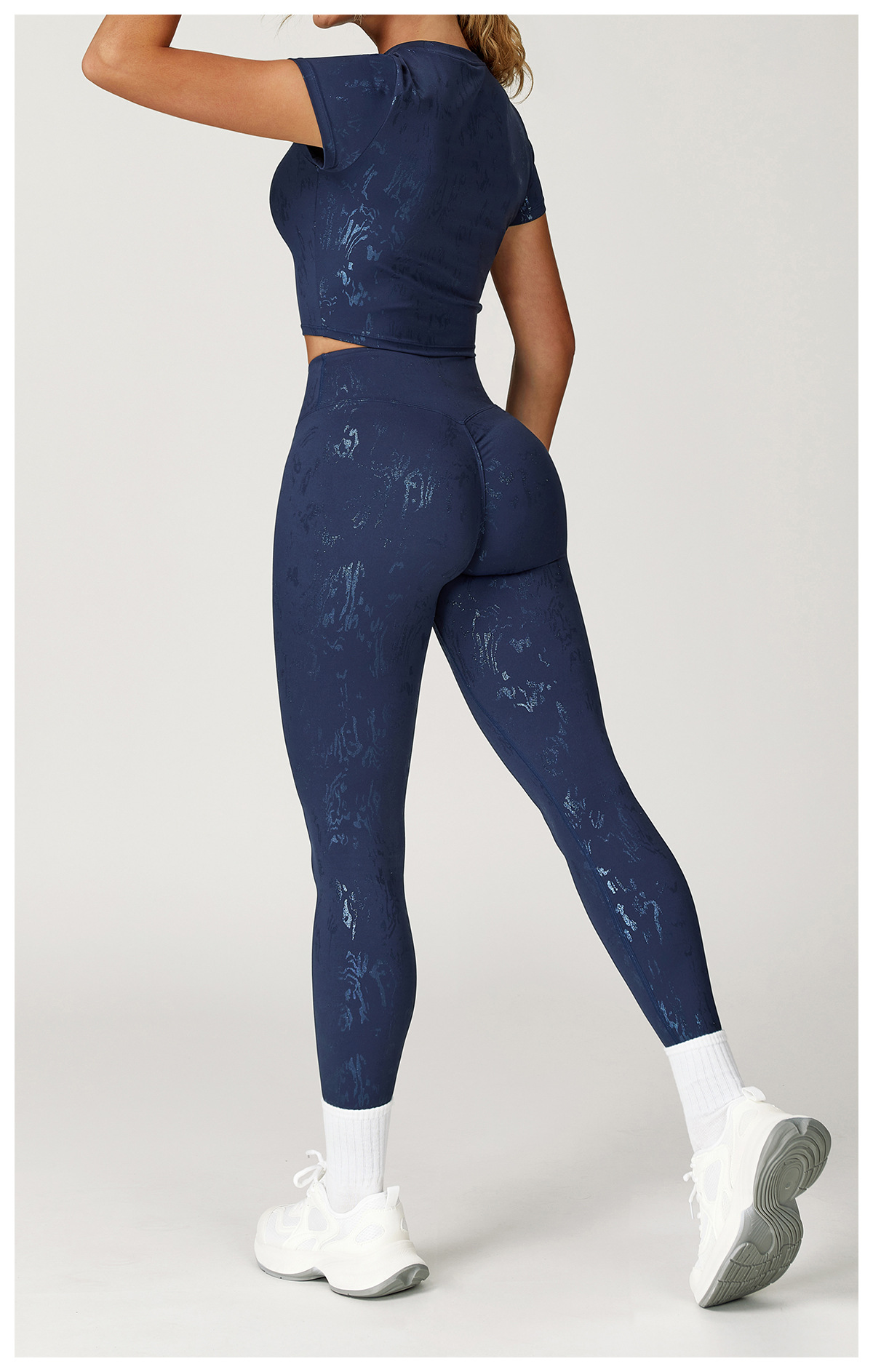 Ombreezy High-Waisted Metallic-Leisure Yoga Leggings