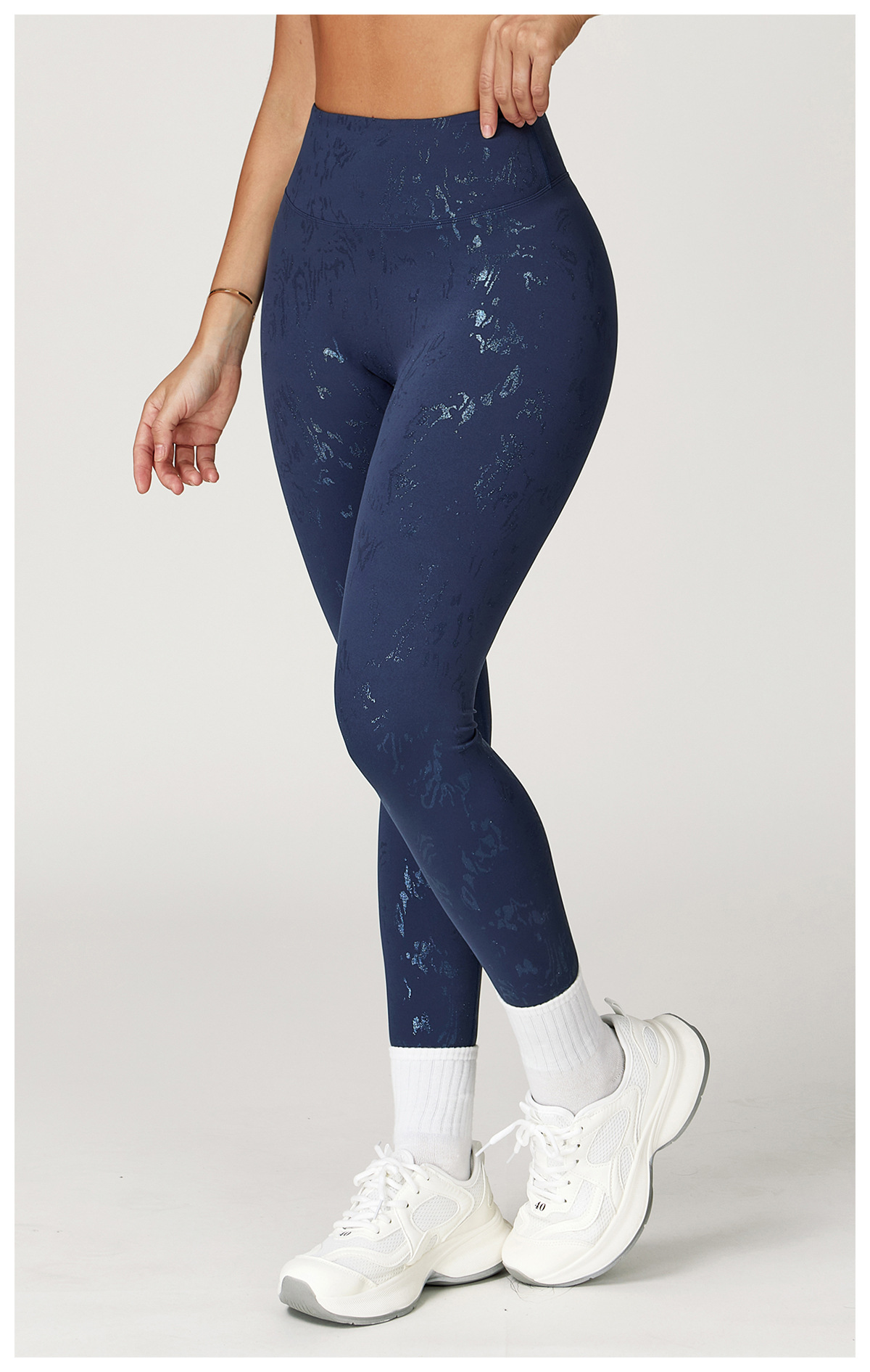 Ombreezy High-Waisted Metallic-Leisure Yoga Leggings