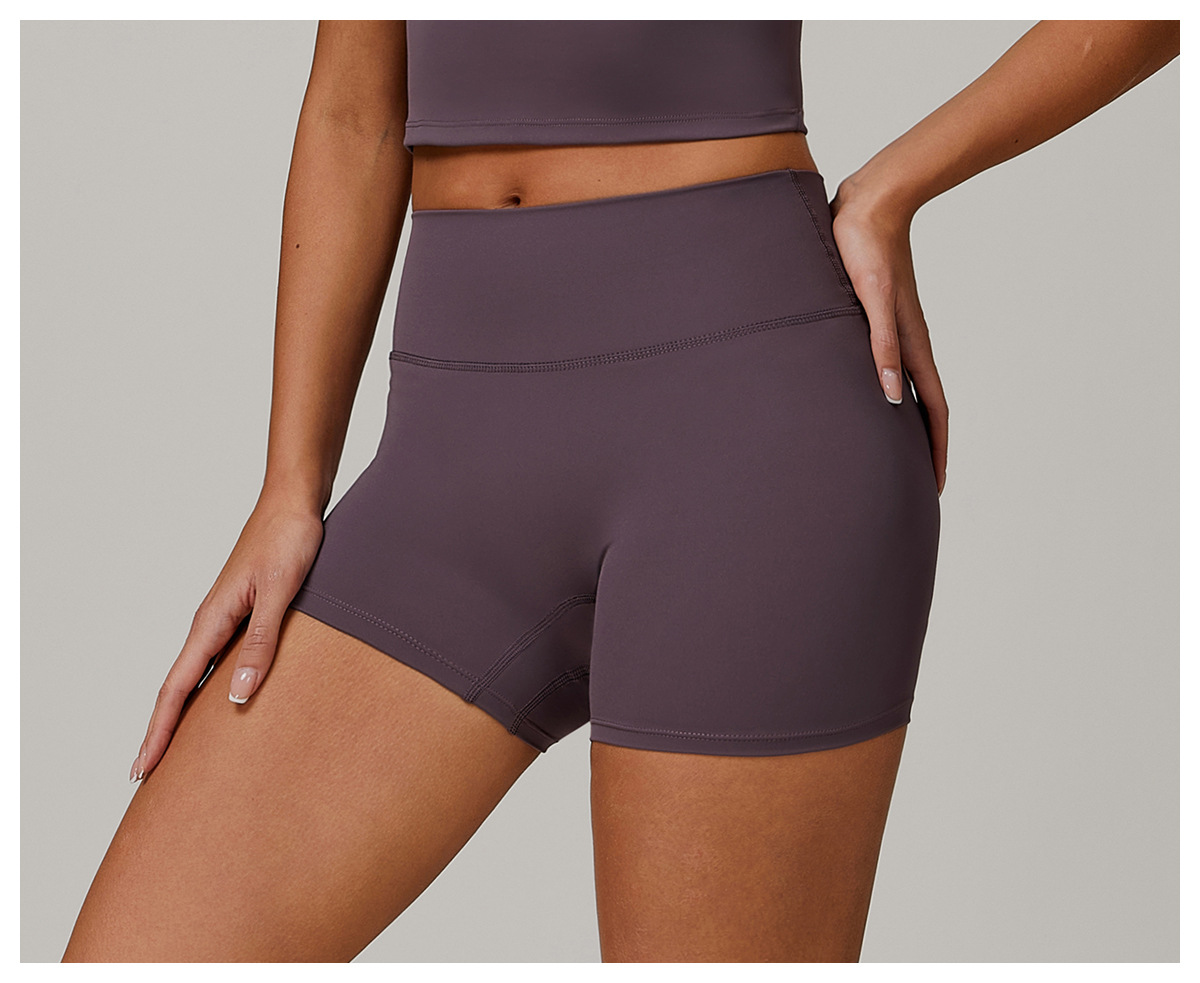 Brushed High-Waisted Yoga Shorts – Sculpting & Ultra-Soft