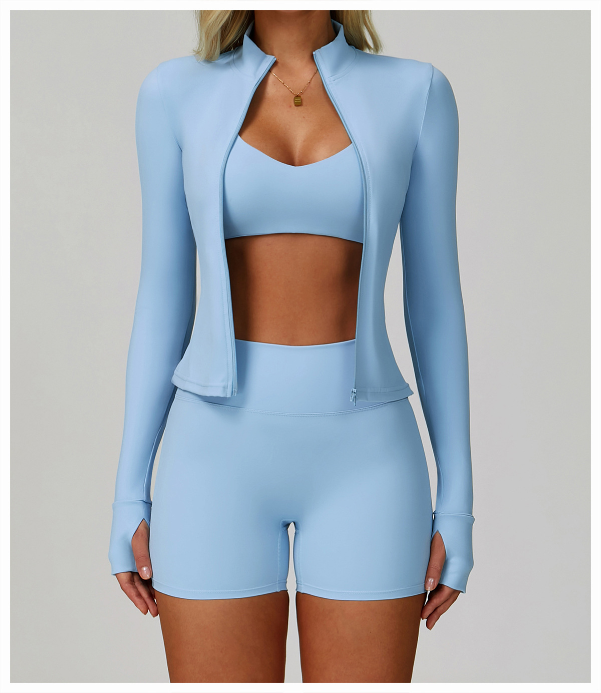 Zip-Up Running Jacket with a Slim Fit