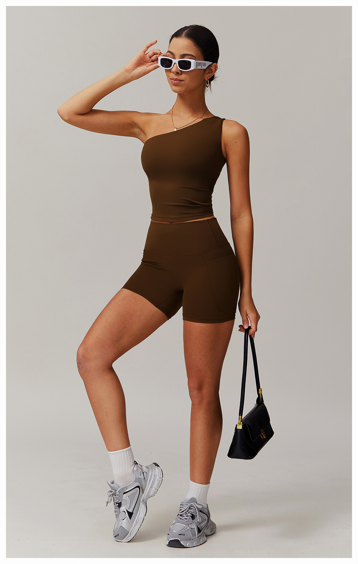 Ombreezy Asymmetric Single-Shoulder Sculpting Yoga Tank