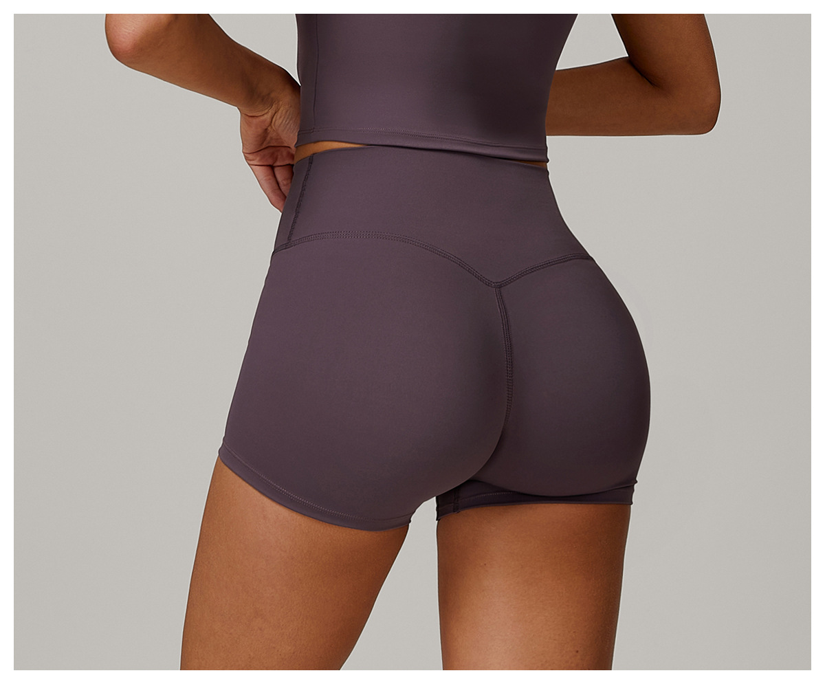 Brushed High-Waisted Yoga Shorts – Sculpting & Ultra-Soft