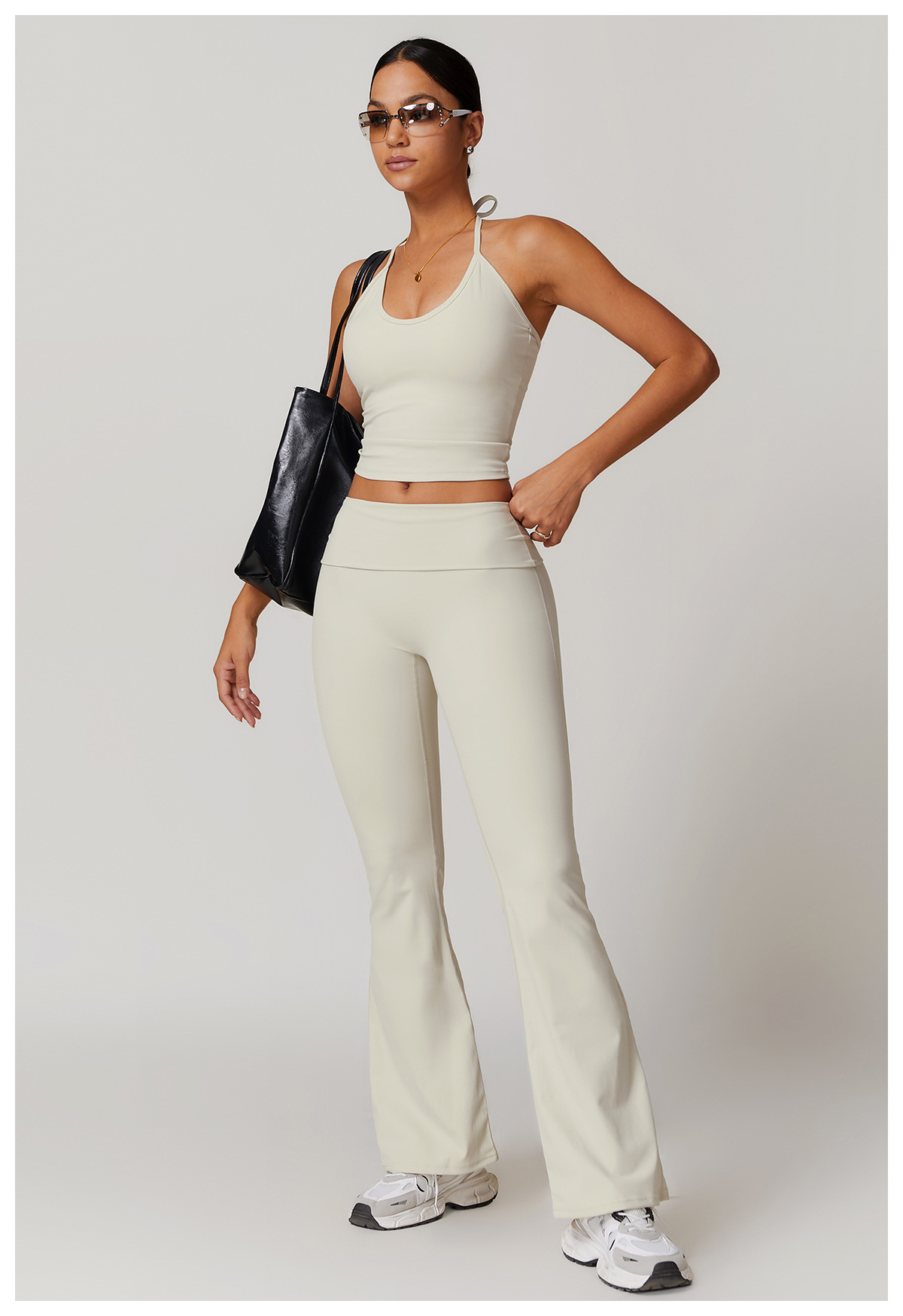 Ombreezy Racerback Yoga Vest with Built-In Bra