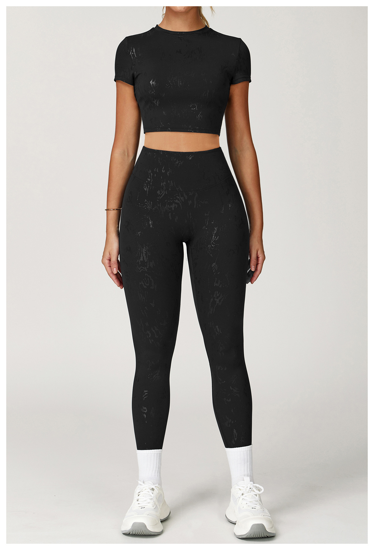 Ombreezy High-Waisted Metallic-Leisure Yoga Leggings