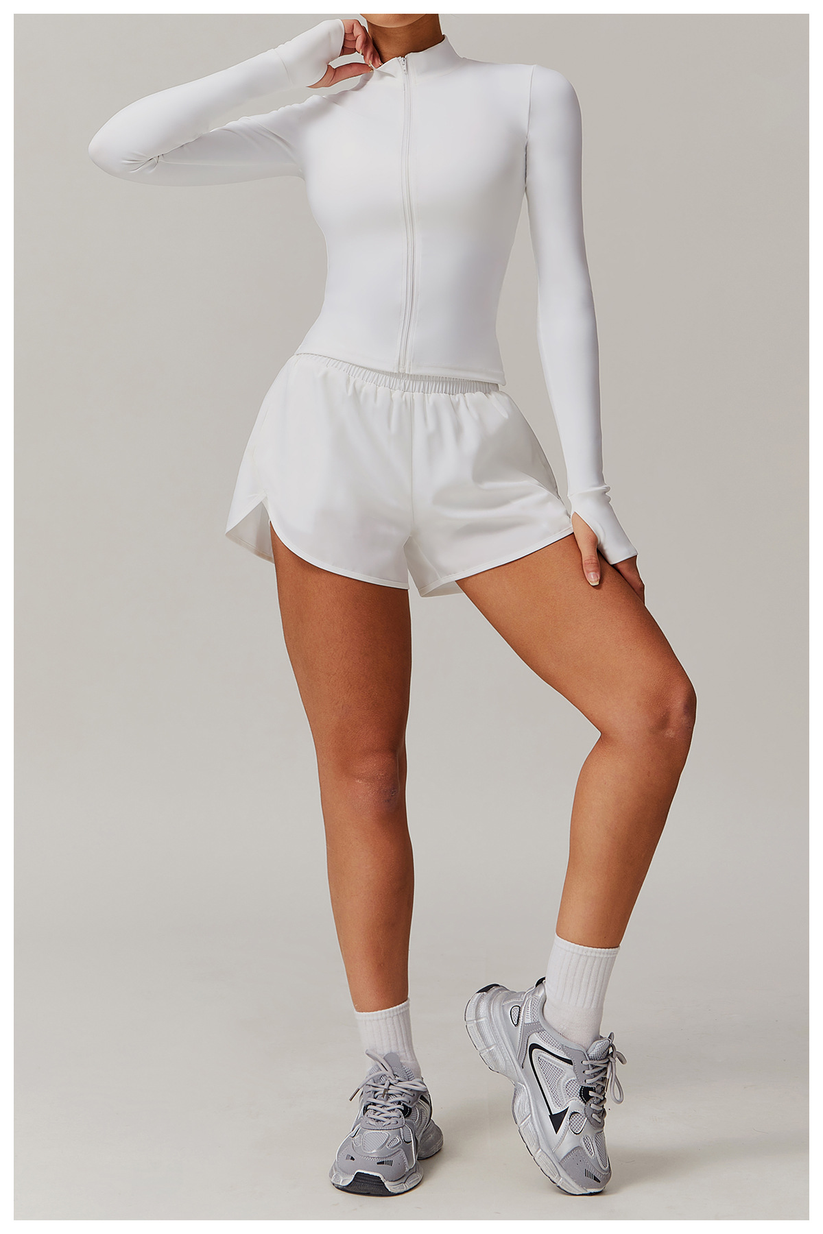 Zip-Up Running Jacket with a Slim Fit