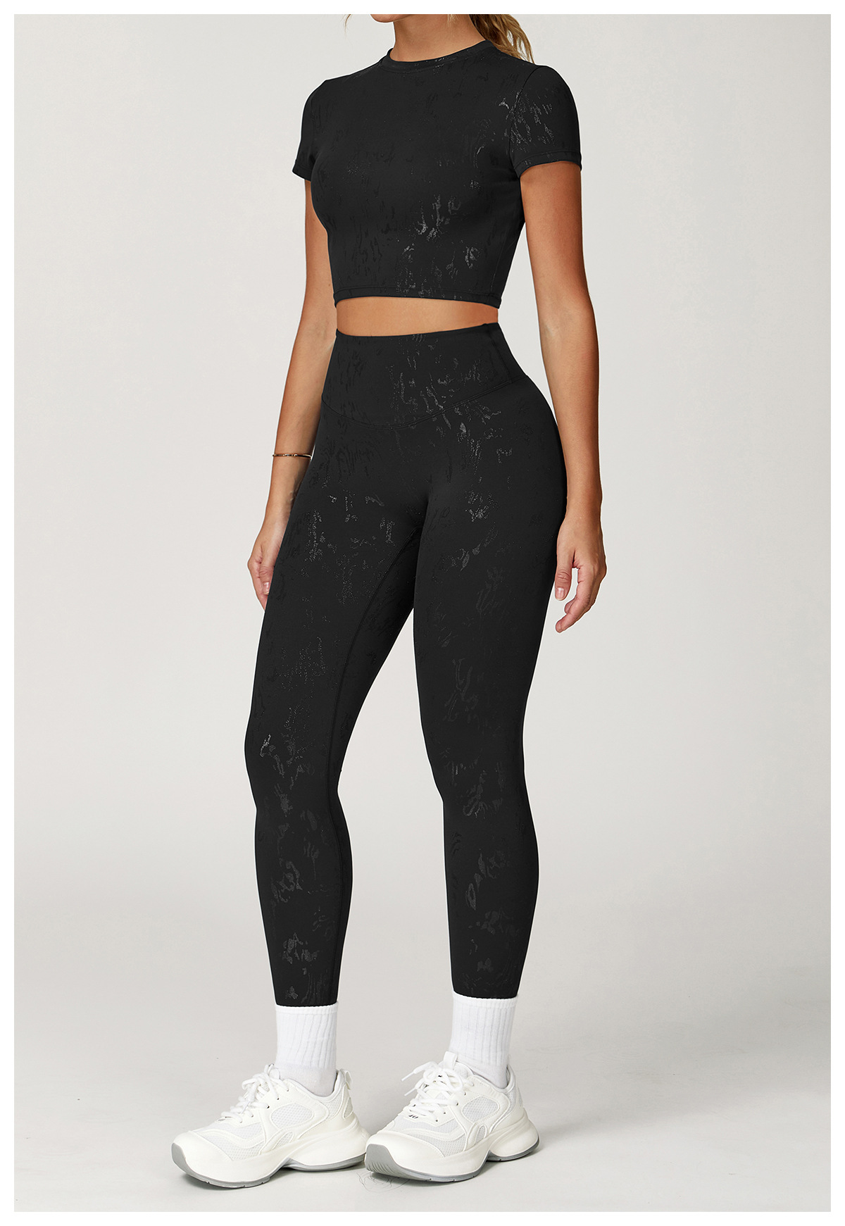 Ombreezy High-Waisted Metallic-Leisure Yoga Leggings