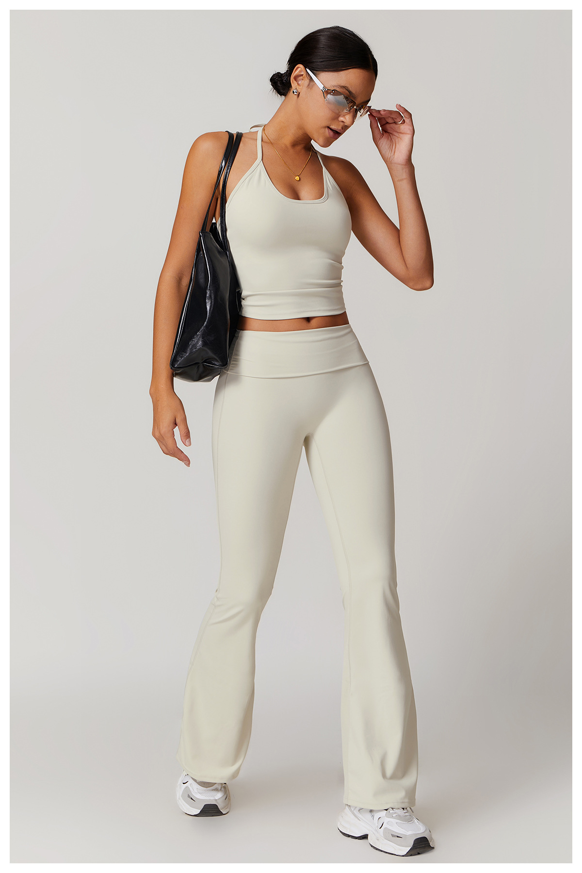 Ombreezy Racerback Yoga Vest with Built-In Bra