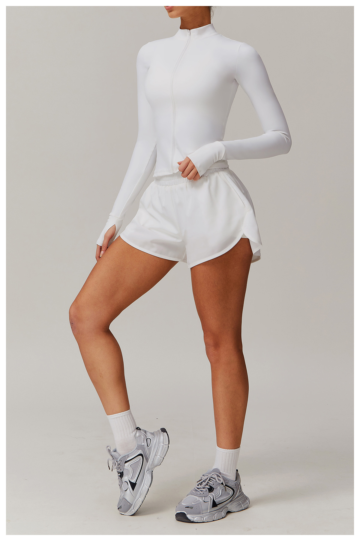 Zip-Up Running Jacket with a Slim Fit