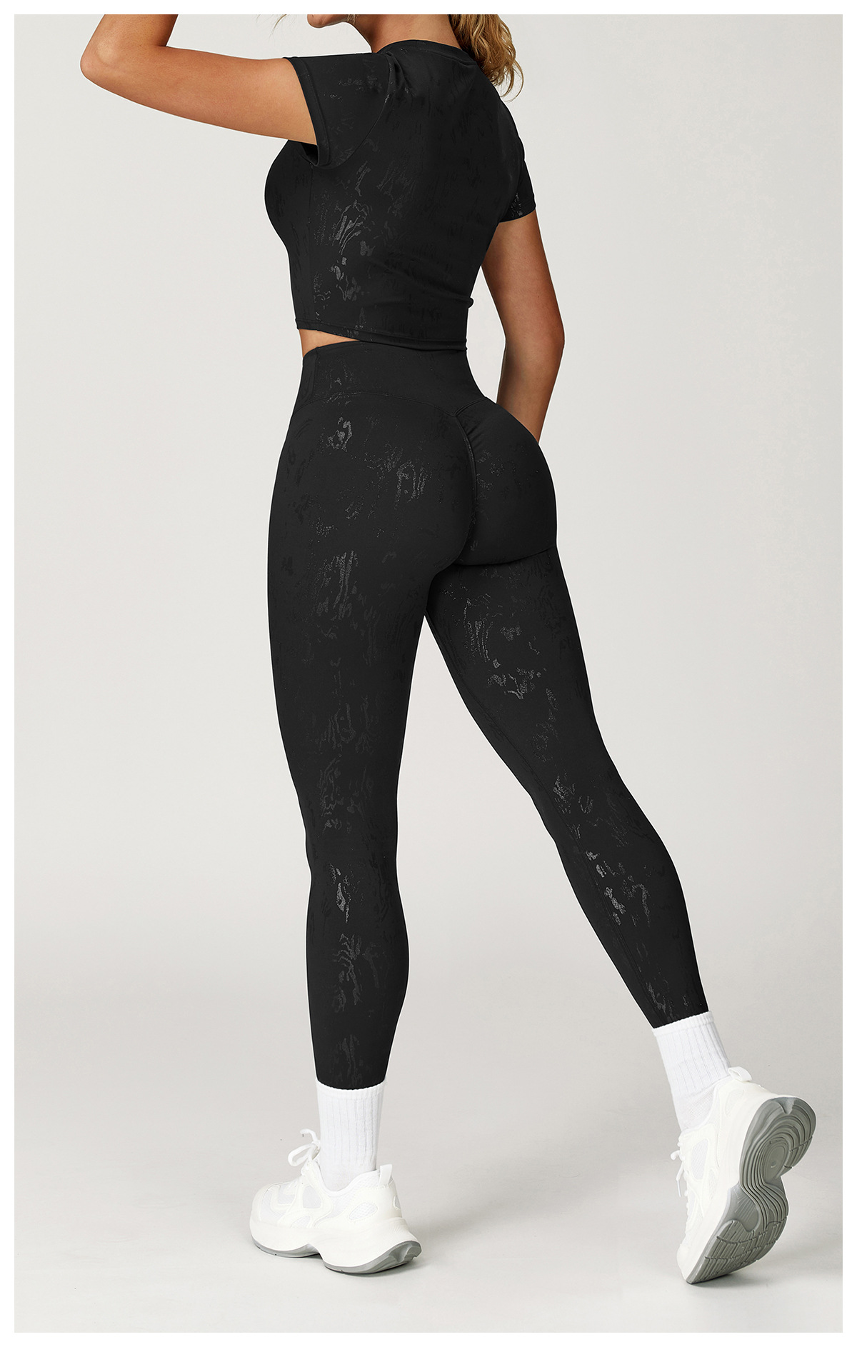 Ombreezy High-Waisted Metallic-Leisure Yoga Leggings