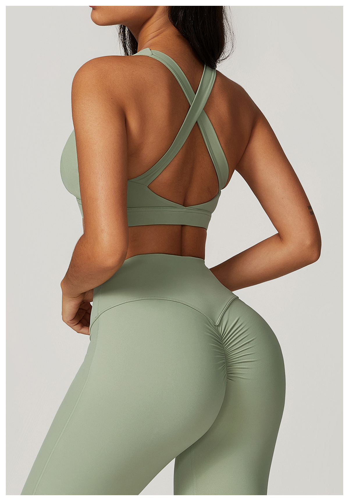 High-Neck Yoga Tank with Built-In Support