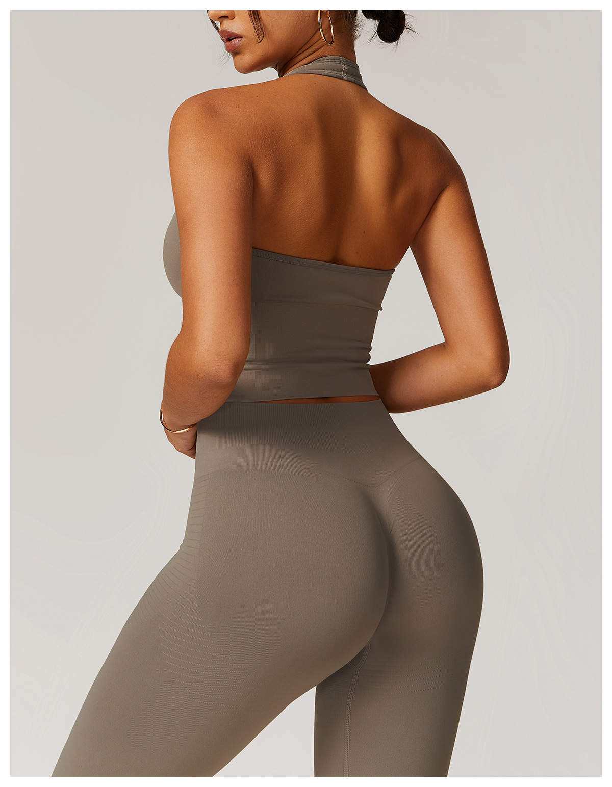 Ombreezy Breathable Halterneck Yoga Bra with Racerback Design