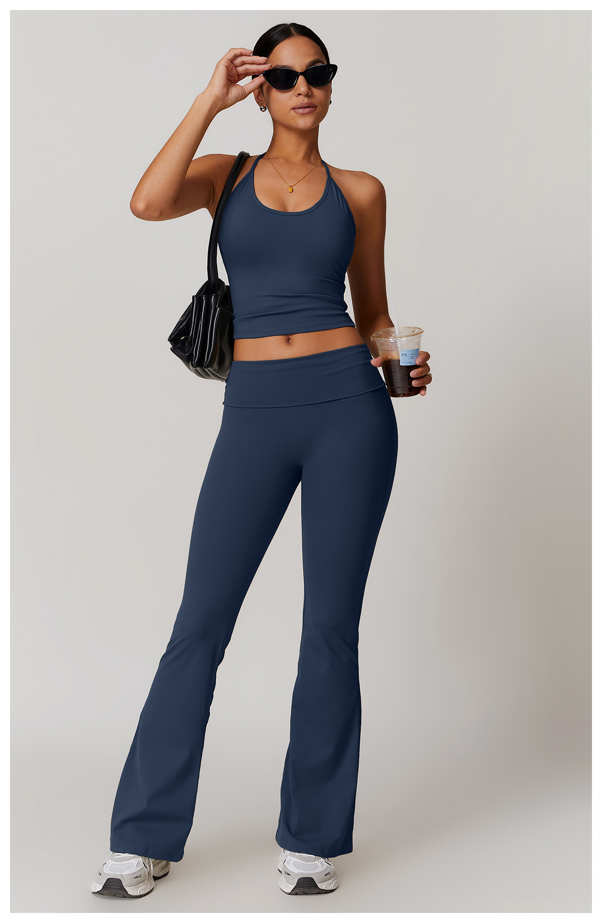 Ombreezy Racerback Yoga Vest with Built-In Bra