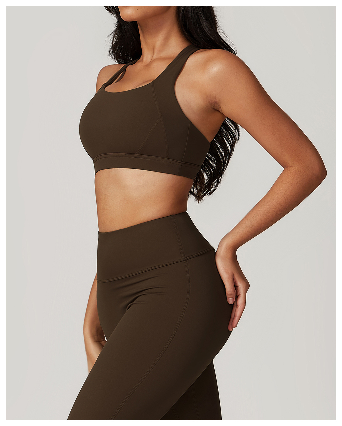High-Neck Yoga Tank with Built-In Support