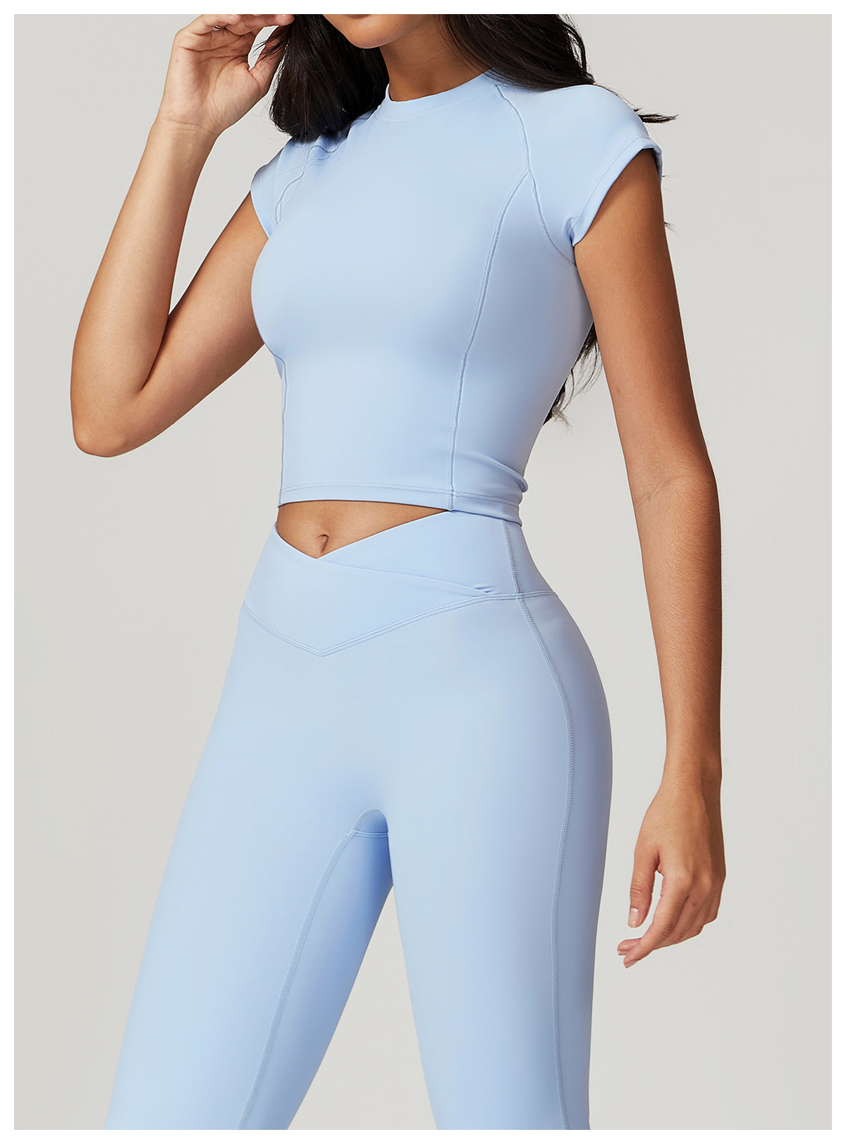 Ombreezy Capped Sleeve Workout Topfor Running & Fitness