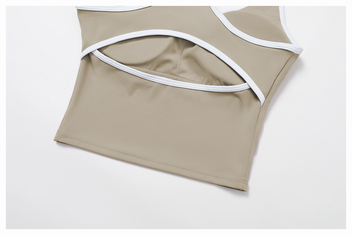 Contrast Binding & Cut-Out Details Sports Tank