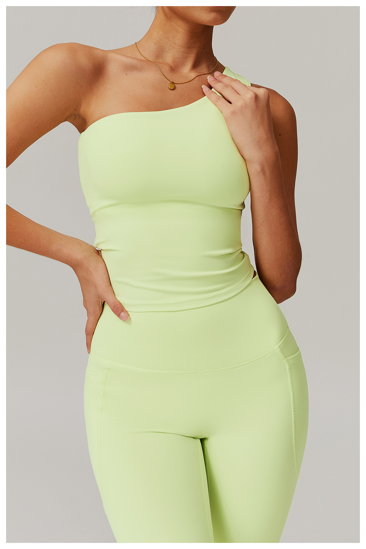 Ombreezy Asymmetric Single-Shoulder Sculpting Yoga Tank