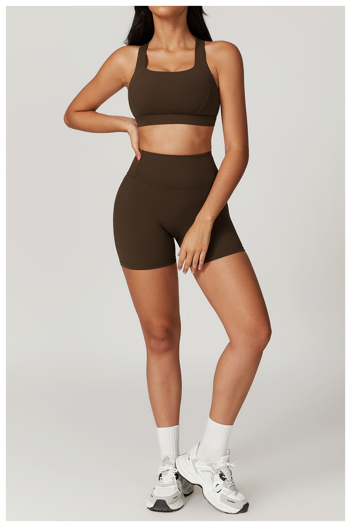 High-Neck Yoga Tank with Built-In Support