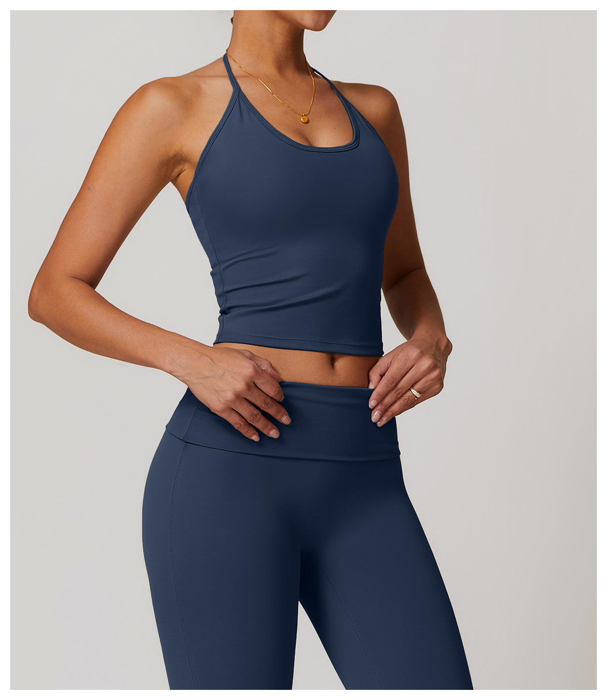 Ombreezy Racerback Yoga Vest with Built-In Bra