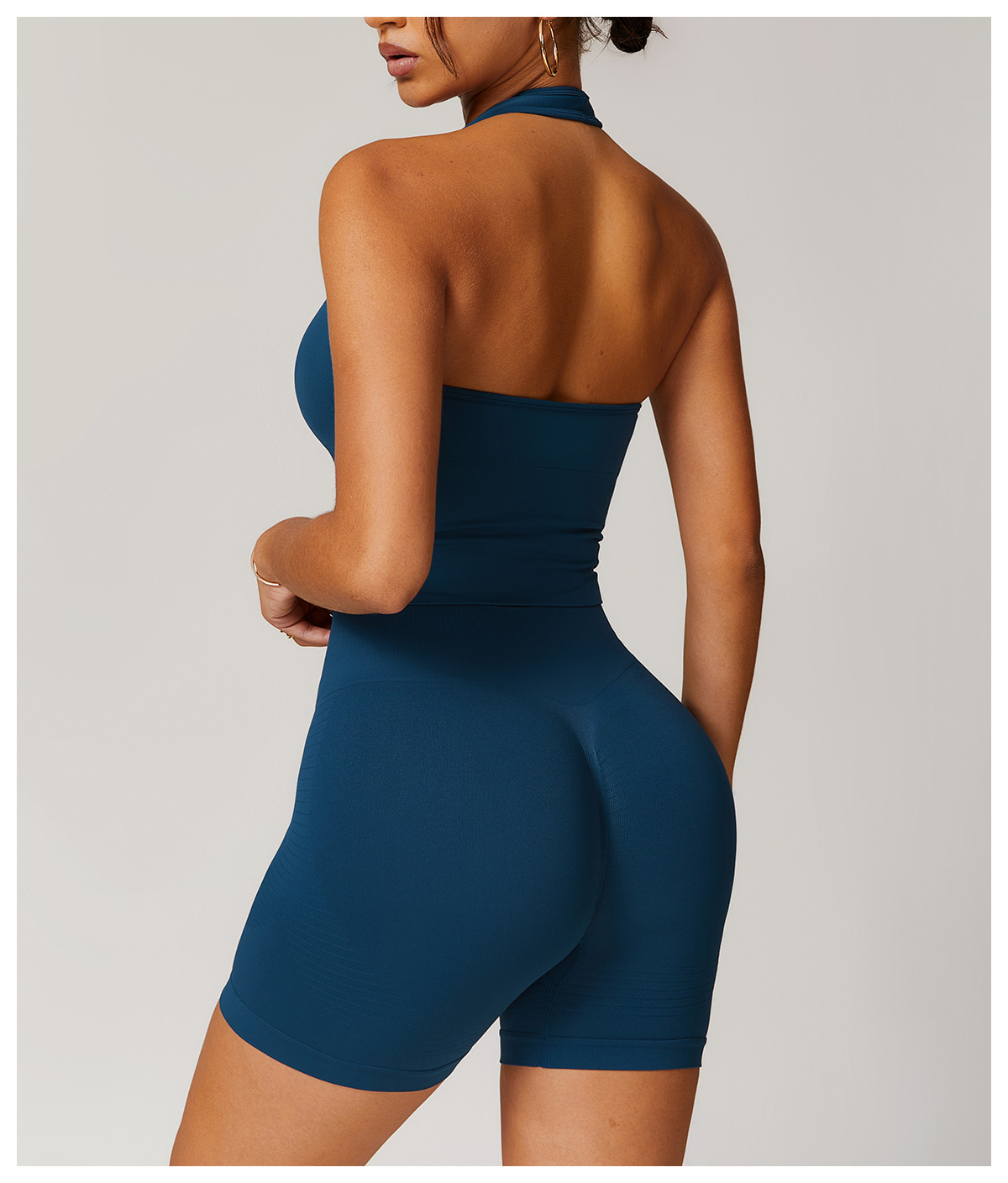 Ombreezy Breathable Halterneck Yoga Bra with Racerback Design