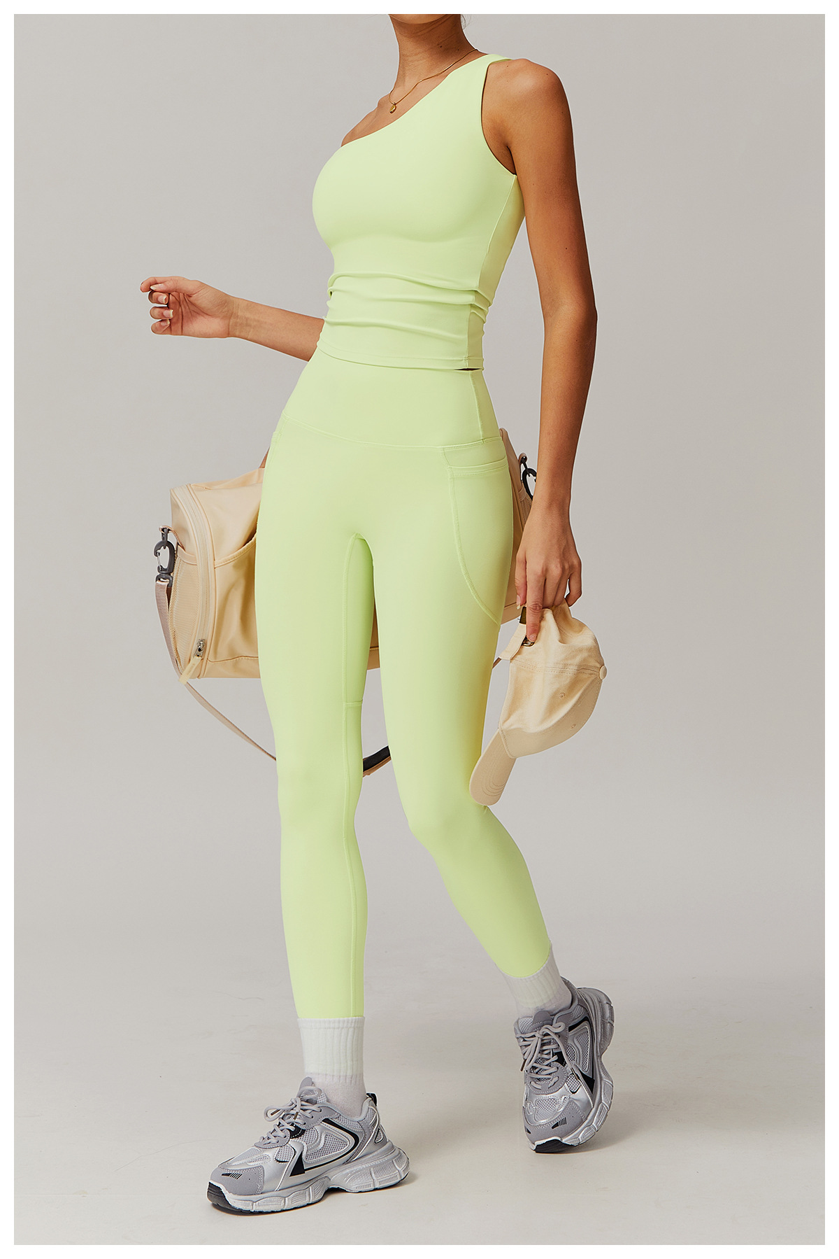 Ombreezy Asymmetric Single-Shoulder Sculpting Yoga Tank