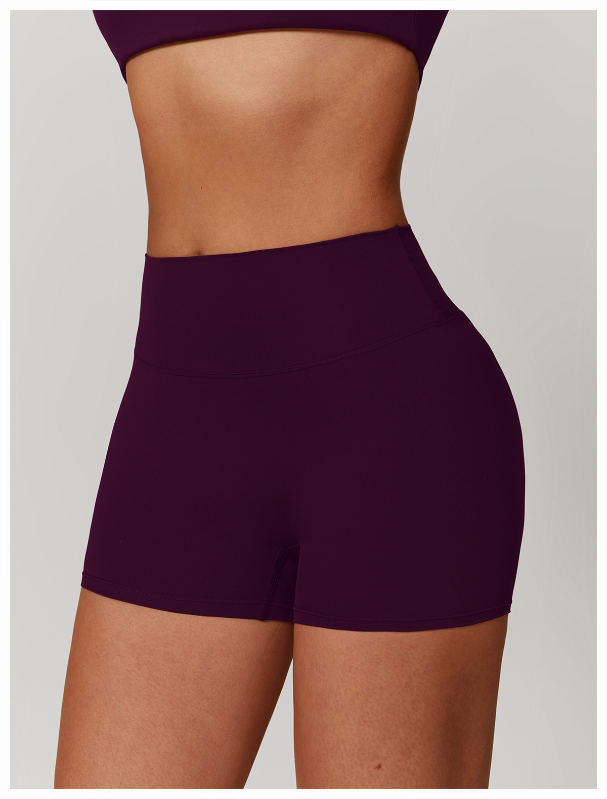 Ombreezy Brushed High-Waisted Tummy-Control Yoga Shorts