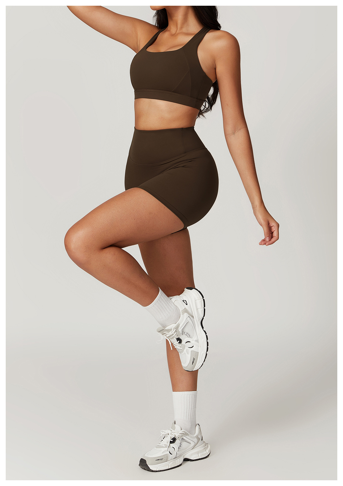 High-Neck Yoga Tank with Built-In Support