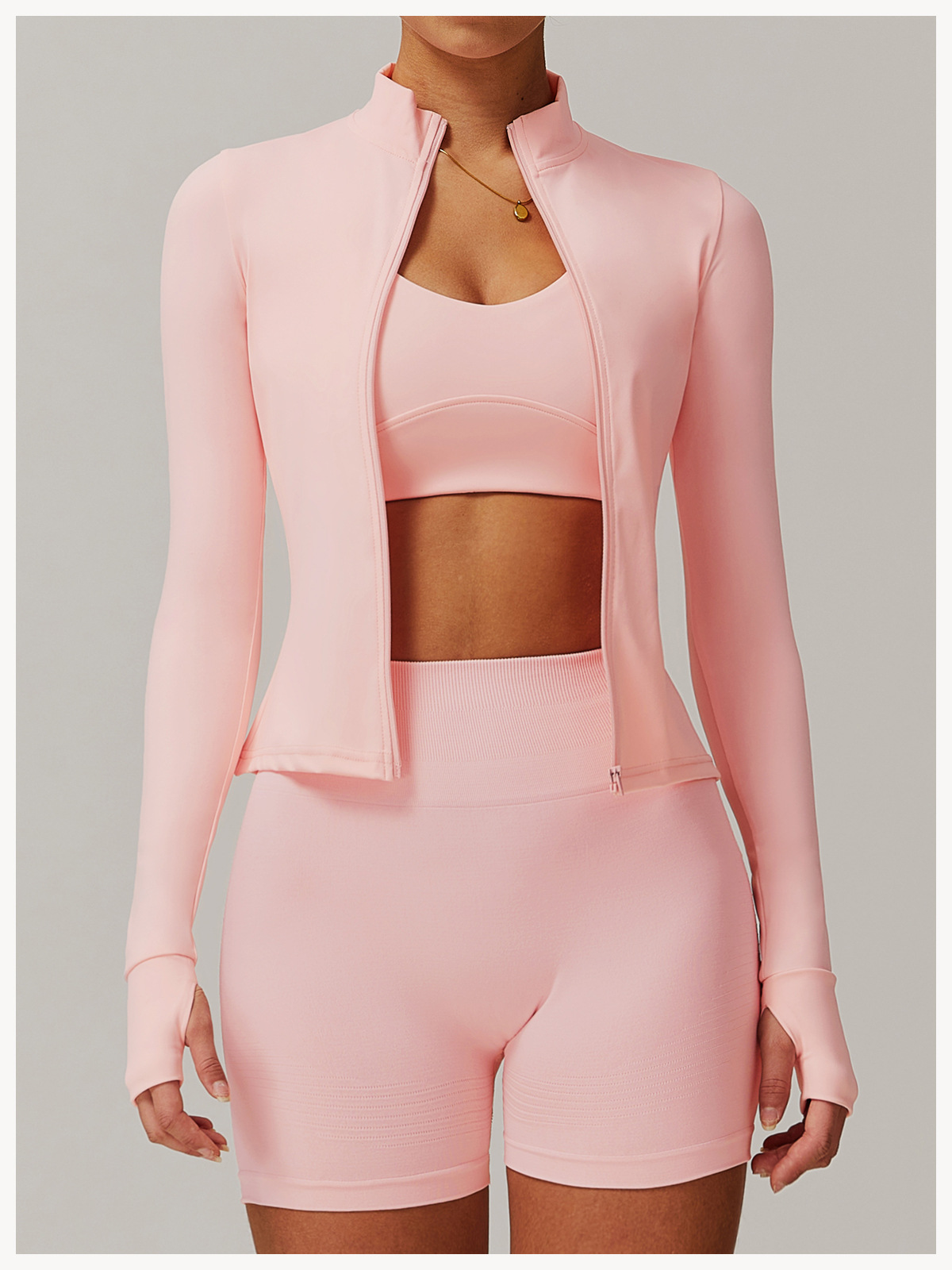 Zip-Up Running Jacket with a Slim Fit