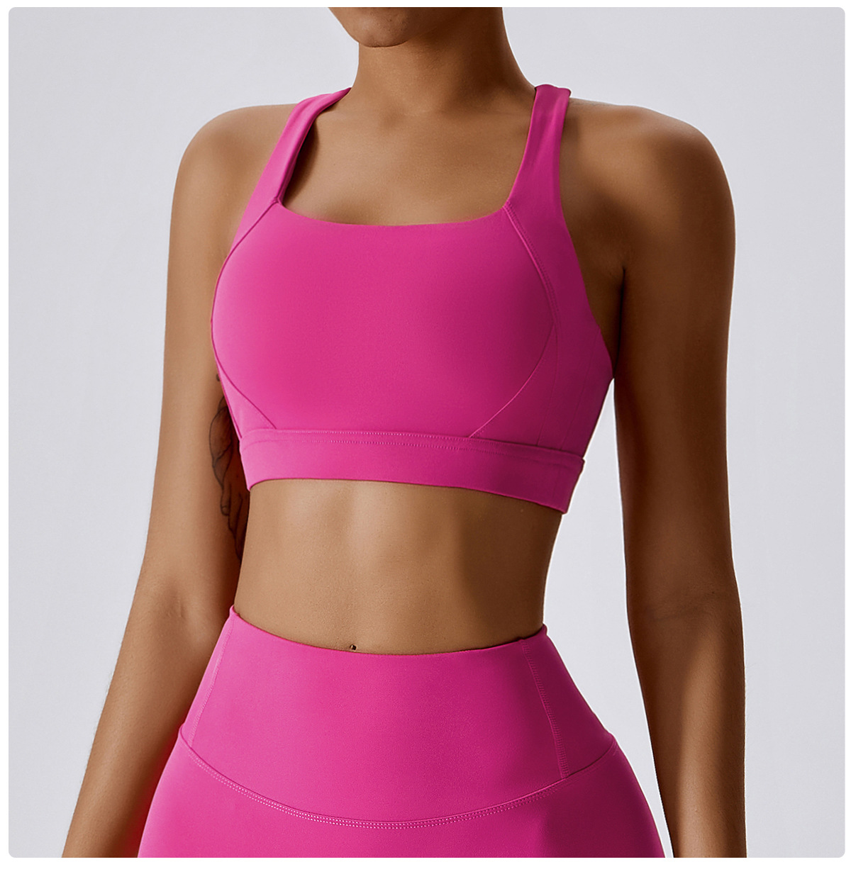 High-Neck Yoga Tank with Built-In Support