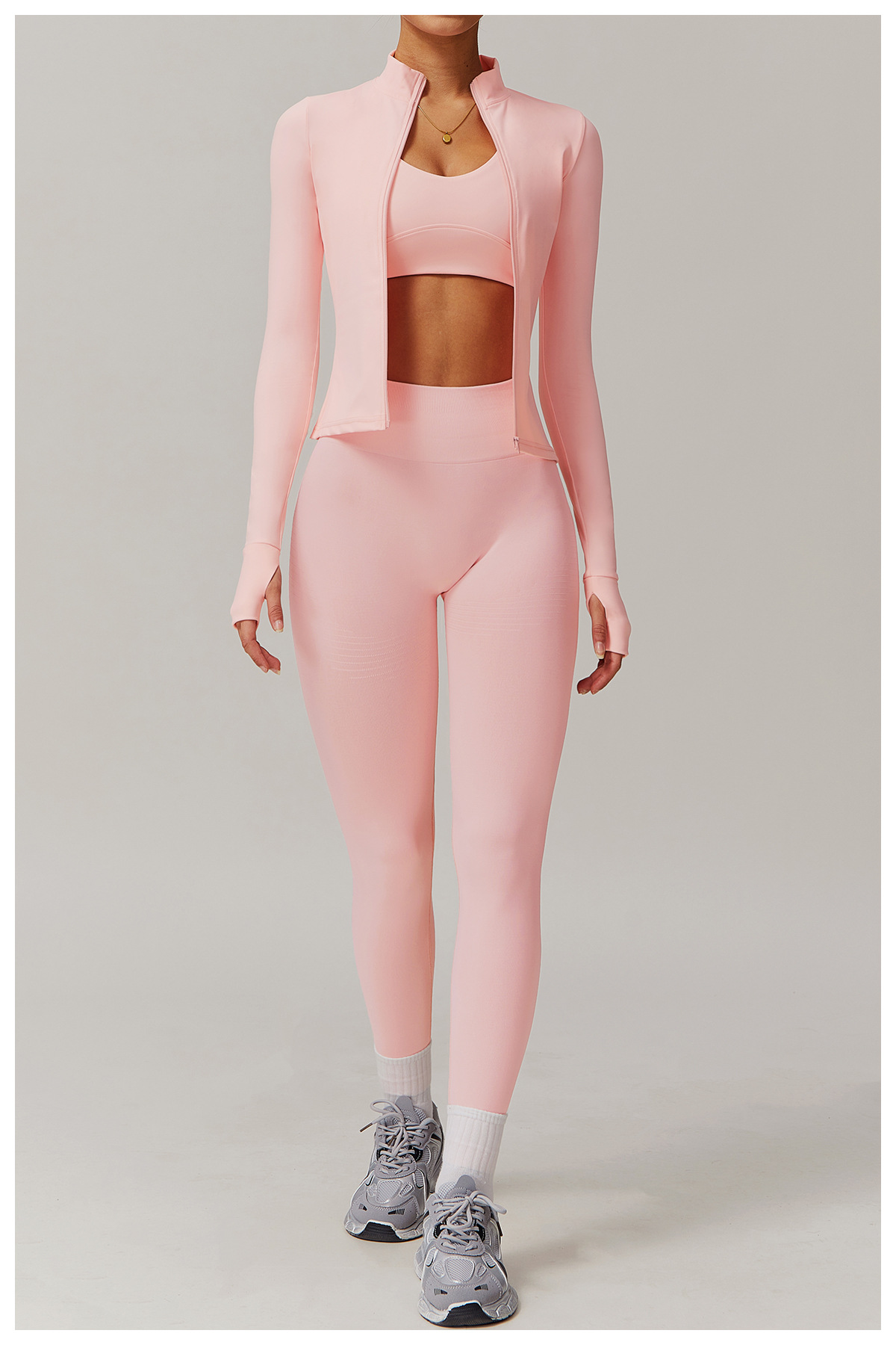 Zip-Up Running Jacket with a Slim Fit