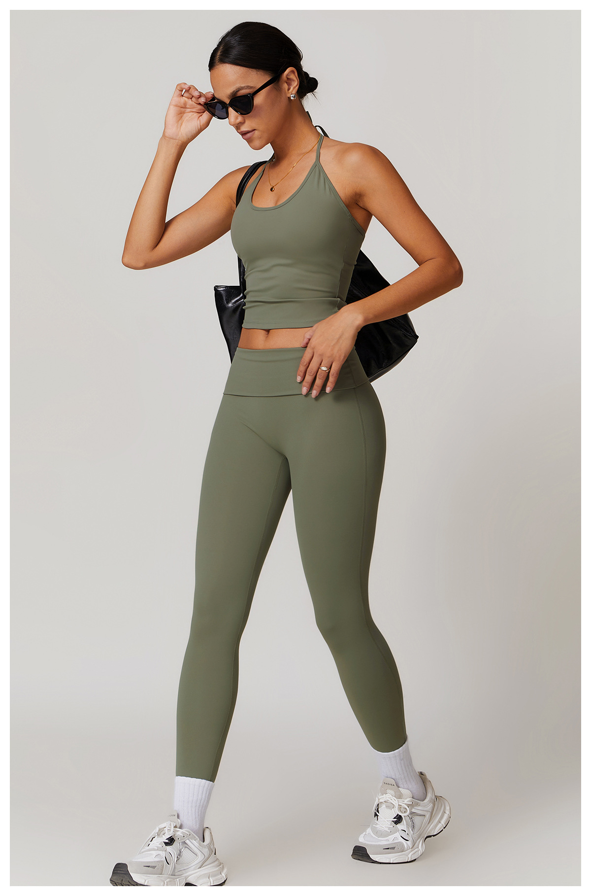 Ombreezy Racerback Yoga Vest with Built-In Bra