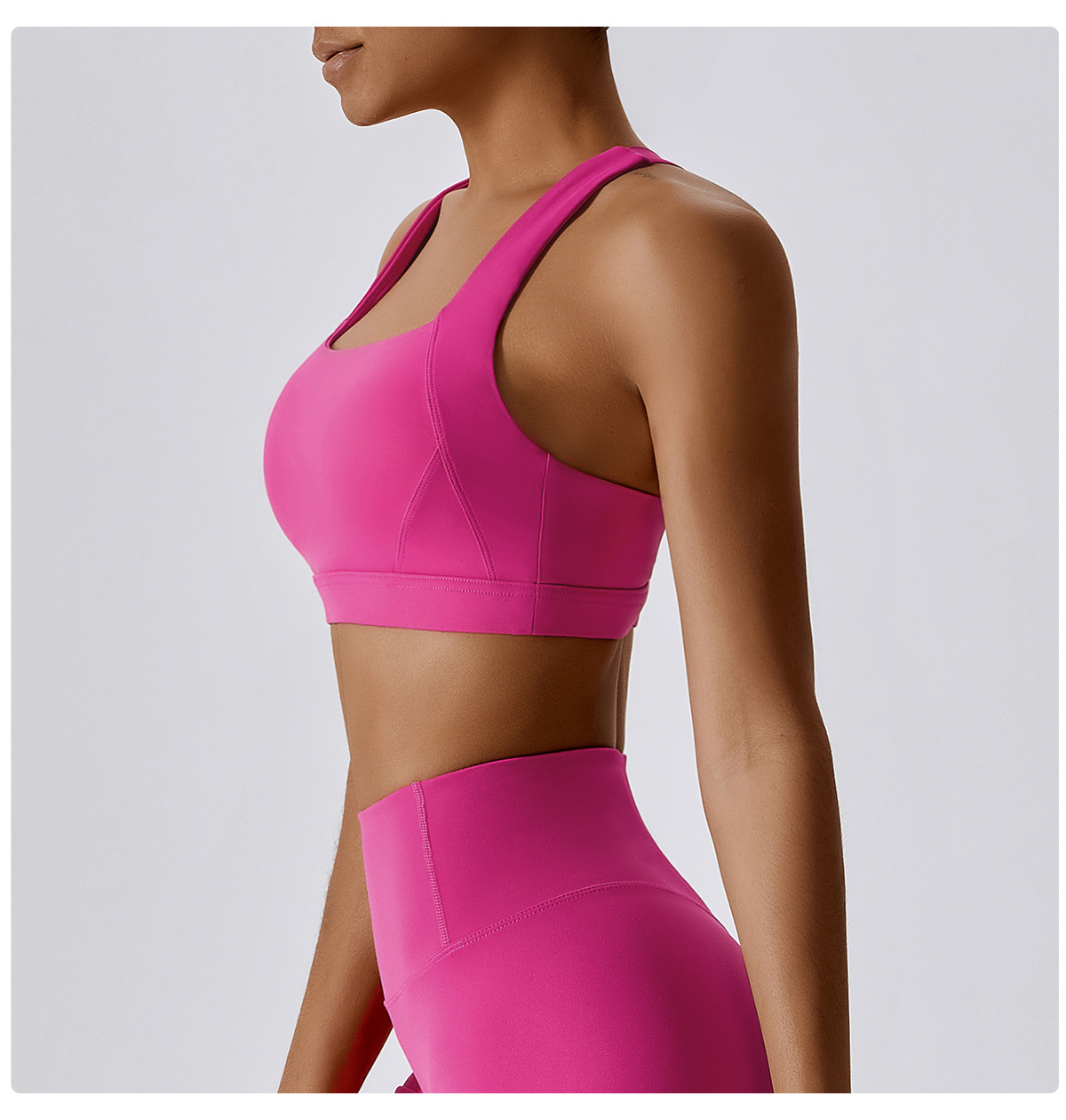High-Neck Yoga Tank with Built-In Support