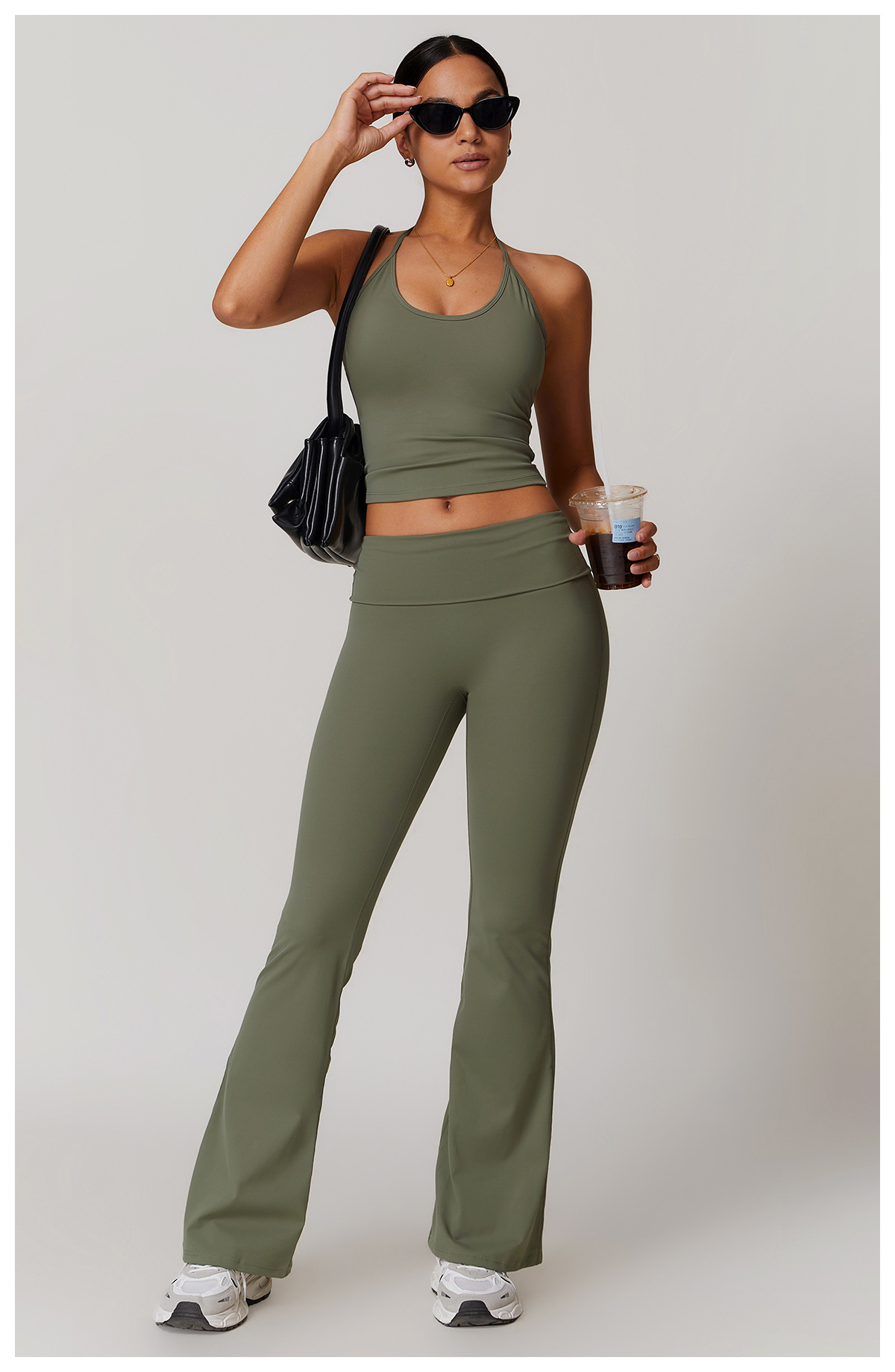 Ombreezy Racerback Yoga Vest with Built-In Bra