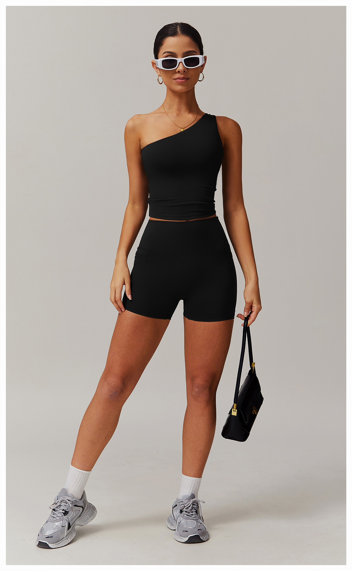 Ombreezy Asymmetric Single-Shoulder Sculpting Yoga Tank