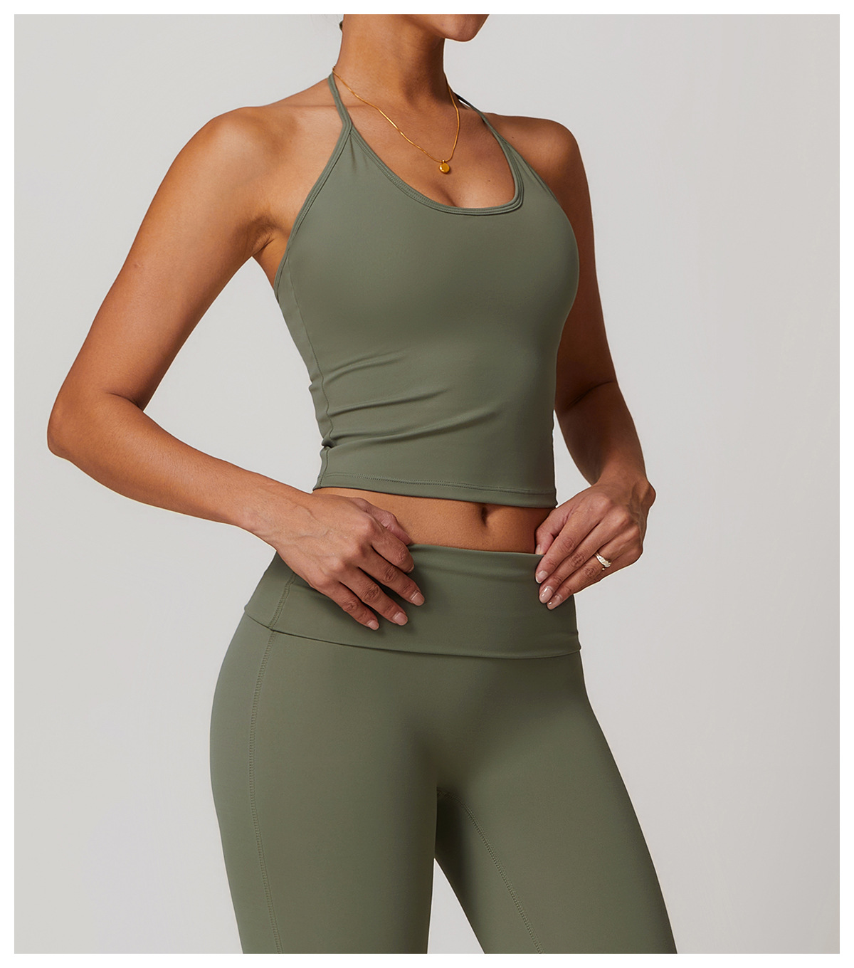 Ombreezy Racerback Yoga Vest with Built-In Bra