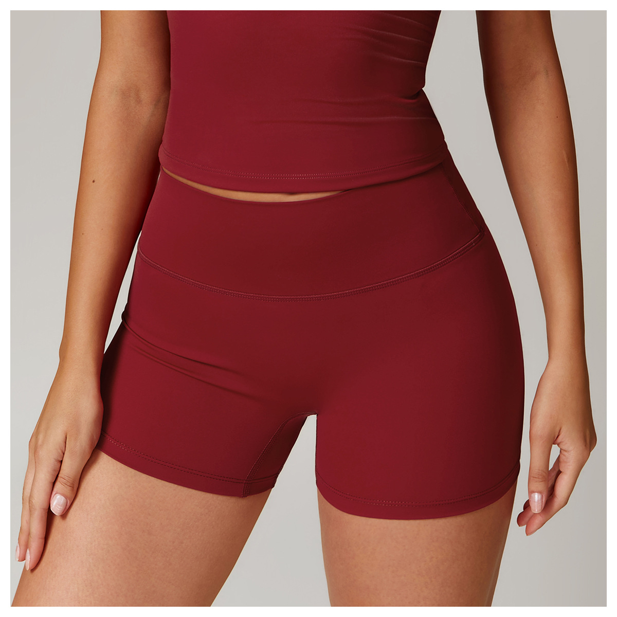 Brushed High-Waisted Yoga Shorts – Sculpting & Ultra-Soft