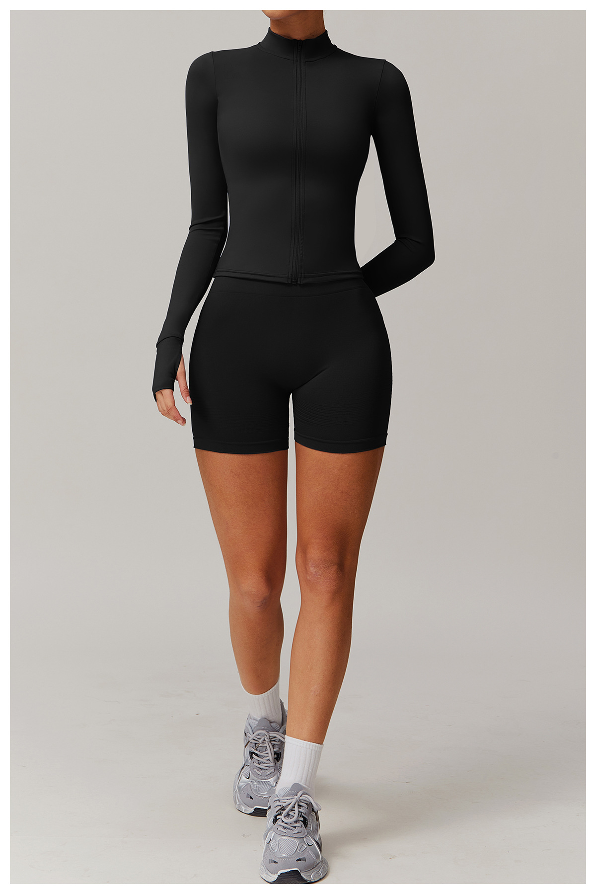 Zip-Up Running Jacket with a Slim Fit