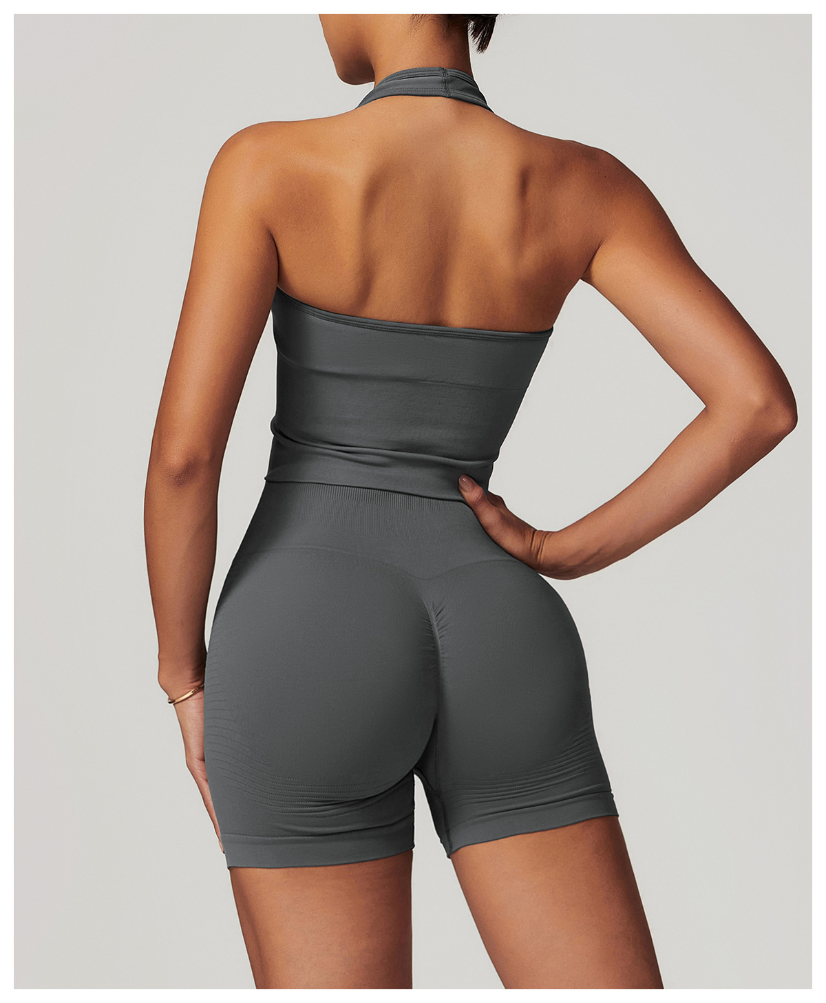 Ombreezy Breathable Halterneck Yoga Bra with Racerback Design